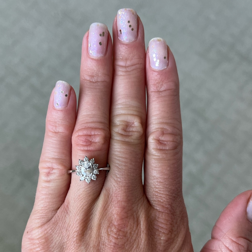 Cubic Zirconia Engagement Style Ring- Size 5.5/6